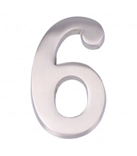 NUMERO 6 NIQUEL MATE 10cm FIJACION INV