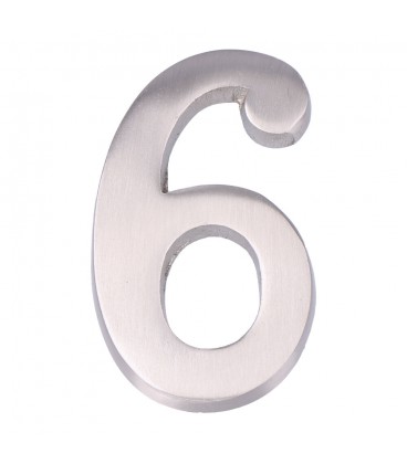 NUMERO 6 NIQUEL MATE 10cm FIJACION INV