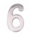 NUMERO 6 NIQUEL MATE 10cm FIJACION INV