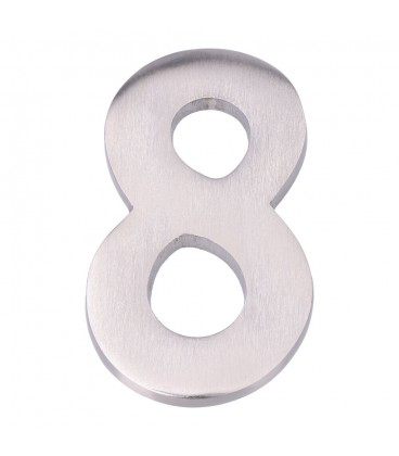 NUMERO 8 NIQUEL MATE 10cm FIJACION INV