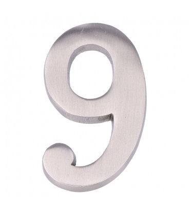 NUMERO 9 NIQUEL MATE 10cm FIJACION INV