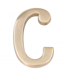 LETRA C LATON PULIDO 10cm FIJACION INV