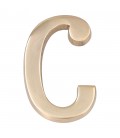 LETRA C LATON PULIDO 10cm FIJACION INV