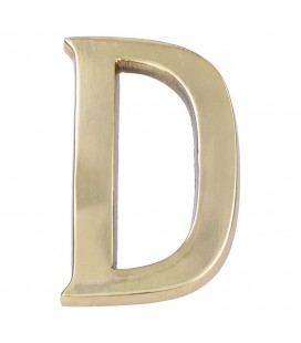 LETRA D LATON PULIDO 10cm FIJACION INV
