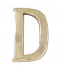 LETRA D LATON PULIDO 10cm FIJACION INV