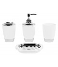 SET 4 PIEZAS ABS BLANCO/CROMO