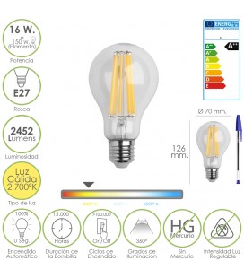 STANDARD LED FILAM. CLARA 18W E27 CALIDA