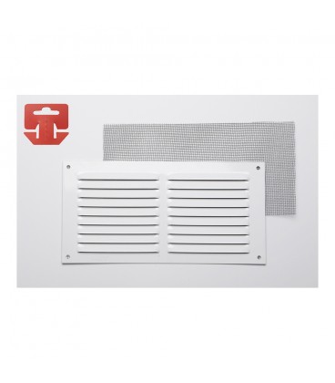 REJILLA C/MOSQ ALUM 0.6 BL. LACADO 10x20