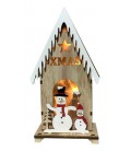 Casita muñeco de nieve con luz.