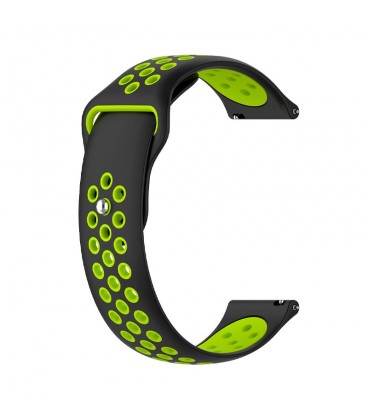 Correa Universal 22mm Goma Negro-Verde