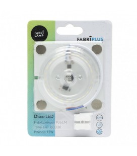 DISCO LED 12W 6000K PLACA CUAD.BLANCO 8X
