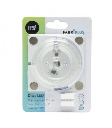 DISCO LED 12W 4000K PLACA CUADRADO BLANC