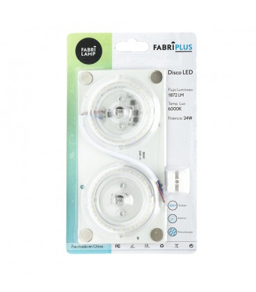DISCO LED 24W 6000K PLACA CUAD.BLANCO 8X