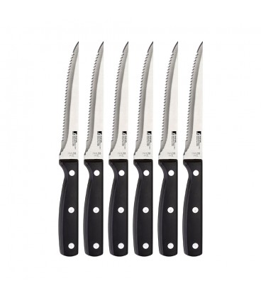 SET 6 unid. CUCHILLOS DE ACERO INOXIDABL