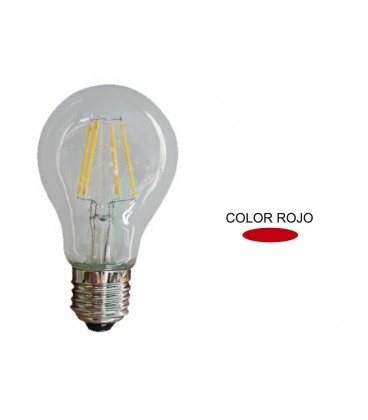 LAMPARA STANDARD FILAMENTO LED ROJA E27