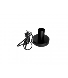 BASE DE MESA NEGRA E27 CON CABLE E INT.