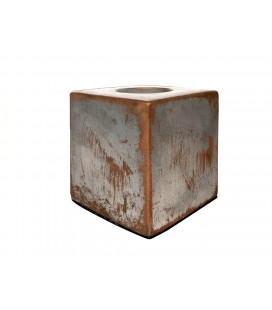 BASE CUBO CEMENTO MARRON CON PORTALAMPAR