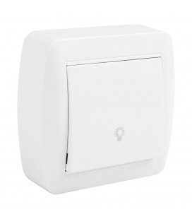 PULSADOR LUZ SUPERFICIE BLANCO SOLERA