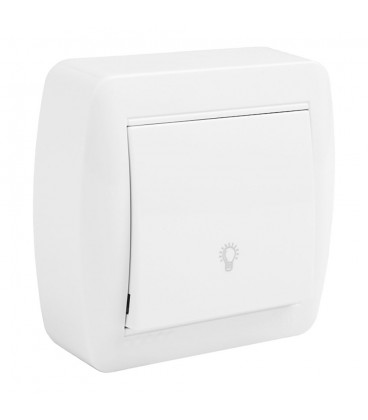 PULSADOR LUZ SUPERFICIE BLANCO SOLERA