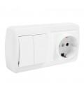 BASE CON T + DOBLE CONMUTADOR SUP BL