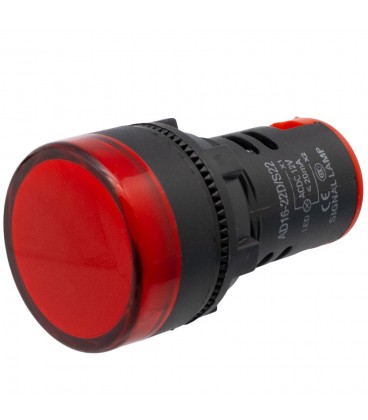 Piloto LED industrial de 22mm, 220V Rojo