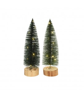 MINI ARBOL CON 10 LEDS Y BASE DE MADERA 