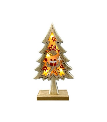 Arbol Navidad color madera mediano luz