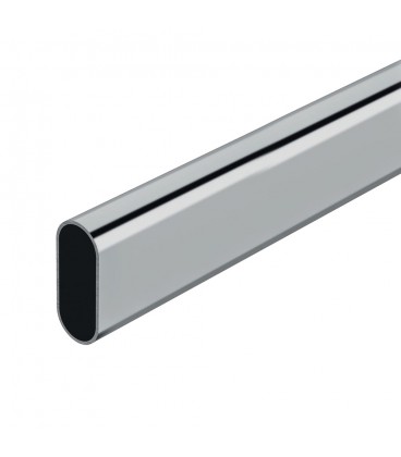 BARRA ARMARIO OVALADA CROMADA 150cm