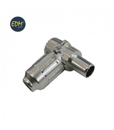 CLAVIJA TV ACODADA METALICA 9,5MM HEMBRA