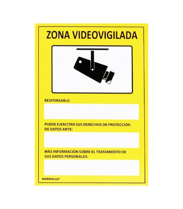 SEÑAL ZONA VIDEOVIGILADA ADHESIVA 15X20C