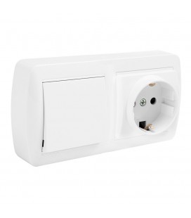 BASE FIJA16A + CONMUTADOR 10A SUP BLANCO