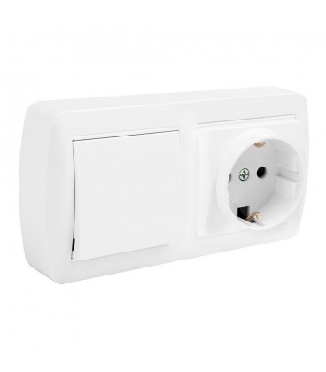 BASE FIJA16A + CONMUTADOR 10A SUP BLANCO