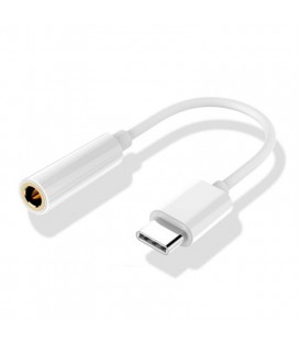 Adaptador Conector Tipo C a Jack blanco