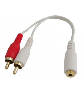 3.5mm STERO HEMBRA a 2x RCA MACHO, 20 cm