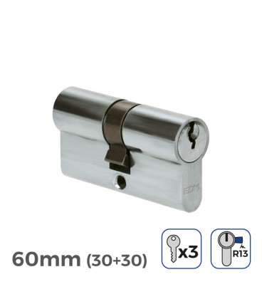 BOMBIN NIQUEL 60MM (30+30MM) LEVA CORTA 