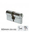 BOMBIN NIQUEL 60MM (30+30MM) LEVA CORTA 