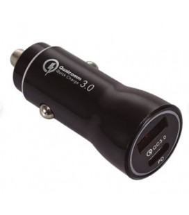 CARGADOR MECHERO NEGRO PD 38W CON USB-C