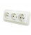 Adaptador triple schuko marfil