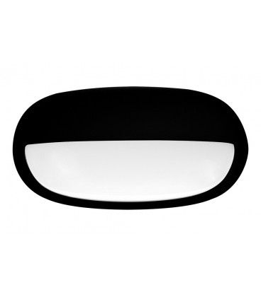 Apli. pared led oval.Tipo B. CCT. Negro