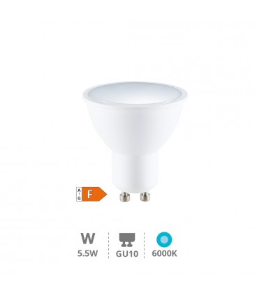Bombilla LED dicroica 5,5W GU10 6000K