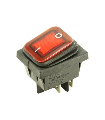 Interruptor luminoso estanco, Rojo