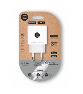 CARGADOR 25 W ULTRARRÁPIDO USB-C BLANCO