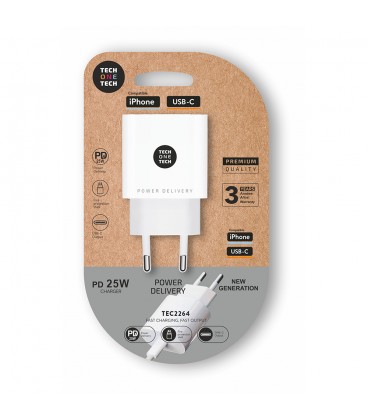 CARGADOR 25 W ULTRARRÁPIDO USB-C BLANCO
