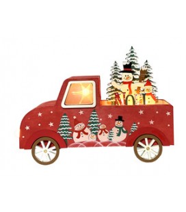 Coche de Navidad con luz.