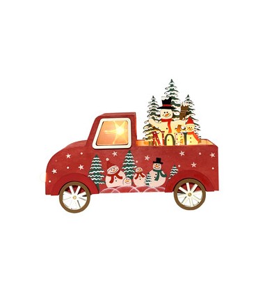 Coche de Navidad con luz.
