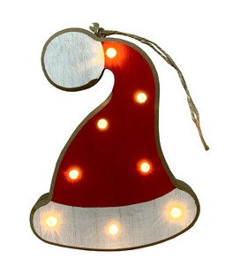 Gorro Navidad para colgar con luz