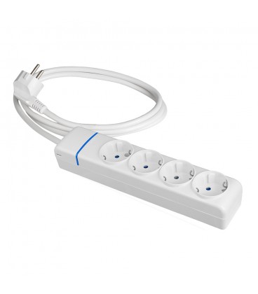 BASE CON 4 TOMAS 2P+T, 16A 250V PARED