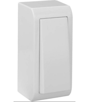 Pulsador luz estrecho blanco superificie