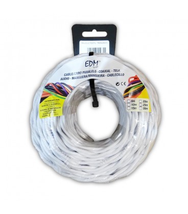 2x1,5MM PARALELO TEXTIL TREN BLANCO 25M
