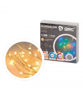 Guirnalda alambre LED 4,9M 3xAA LC